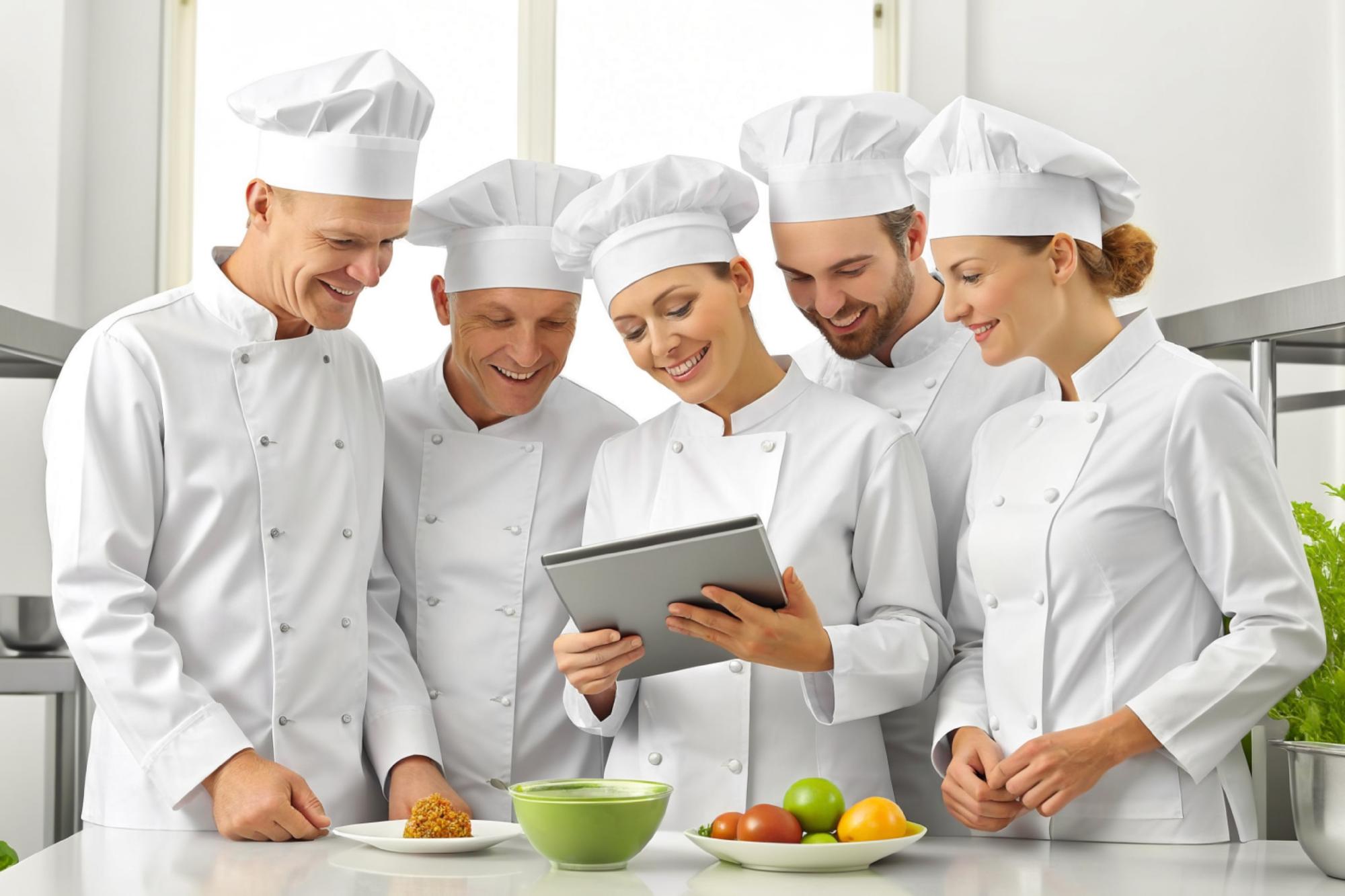 Allievi in laboratorio con chef